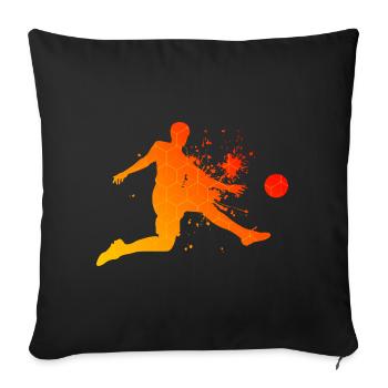 Women's Football Men Footballers Football Games - Sofa pillowcase 17,3'' x 17,3'' (45 x 45 cm) - black - Front