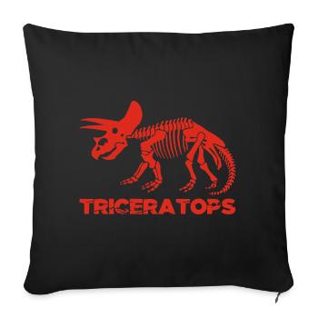 Skelett der roten Triceratops - Sofakissenbezug 45 x 45 cm - Schwarz - Vorne
