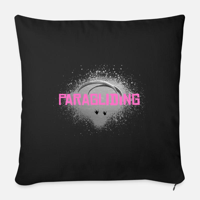 Glisser dans le rose du coucher du soleil - Housse de coussin décorative 45 x 45 cm - noir