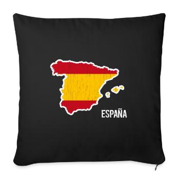 Spain, flag, outline, souvenir - Sofa pillowcase 17,3'' x 17,3'' (45 x 45 cm) - black - Front
