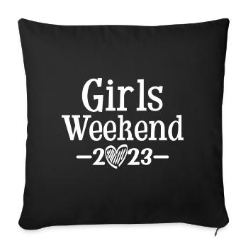 Girls Weekend 2023 Cute Girls Party Trip Vacances - Housse de coussin décorative 45 x 45 cm - noir - Devant