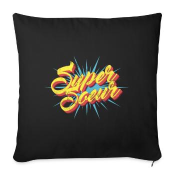 Super Soeur - Famille Héros Vintage - Housse de coussin décorative 45 x 45 cm - noir - Devant