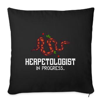 Herpetology Reptiles Herpetologist Lizards - Sofa pillowcase 17,3'' x 17,3'' (45 x 45 cm) - black - Front