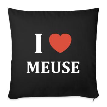 i love Meuse - Housse de coussin décorative 45 x 45 cm - noir - Devant