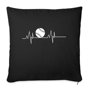 Softball Heartbeat - Housse de coussin décorative 45 x 45 cm - noir - Devant