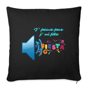 J' peux pas j'ai fete - Housse de coussin décorative 45 x 45 cm - noir - Devant