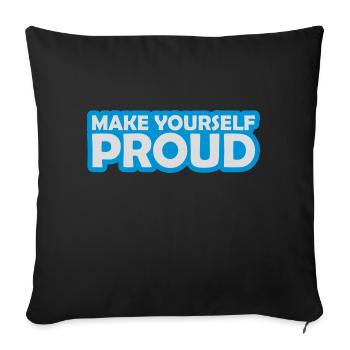 Faites-vous fier de la citation - Housse de coussin décorative 45 x 45 cm - noir - Devant