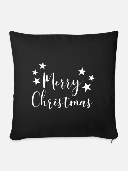 Merry Christmas Design - Sofakissenbezug 45 x 45 cm - Schwarz