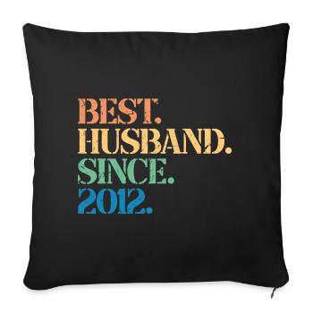 Bester Ehemann seit 2012, Geschenk zum 11-jährigen Jubiläum - Sofakissenbezug 45 x 45 cm - Schwarz - Vorne