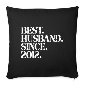 Bester Ehemann seit 2012, Geschenk zum 11-jährigen Jubiläum - Sofakissenbezug 45 x 45 cm - Schwarz - Vorne