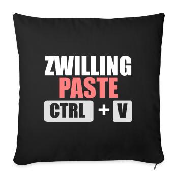Zwillingsgeschwister Zwilling Zwillinge - Sofakissenbezug 45 x 45 cm - Schwarz - Vorne
