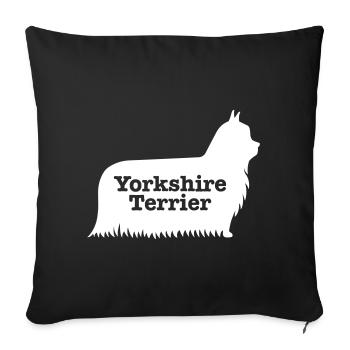 Yorkshire Terrier - Sofa pillowcase 17,3'' x 17,3'' (45 x 45 cm) - black - Front