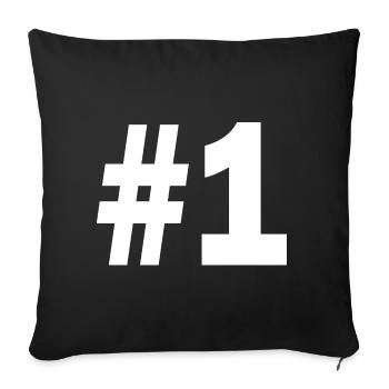 1 - Housse de coussin décorative 45 x 45 cm - noir - Devant