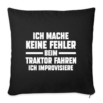 Landwirtschaft Traktor Trecker Landwirt Bauer - Sofakissenbezug 45 x 45 cm - Schwarz - Vorne