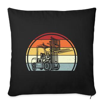 Chariot élévateur - Housse de coussin décorative 45 x 45 cm - noir - Devant