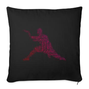 Kungfu Kung Fu Arts Martiaux Wushu Hommes - Housse de coussin décorative 45 x 45 cm - noir - Devant