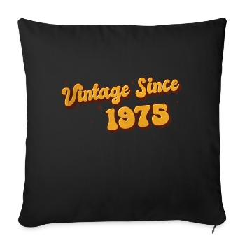 Millésime depuis 1975 48 ans - Groovy 48ème - Housse de coussin décorative 45 x 45 cm - noir - Devant