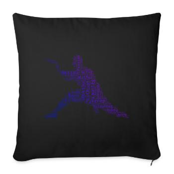 Damen Kampfsport Wushu Kung Fu Kungfu Herren - Sofakissenbezug 45 x 45 cm - Schwarz - Vorne