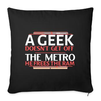 Geek Ram befreit die Metro - Sofakissenbezug 45 x 45 cm - Schwarz - Vorne