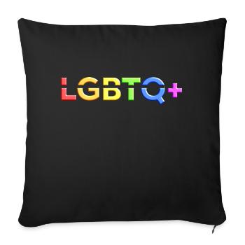 LGBTQ+ rainbow - Sofa pillowcase 17,3'' x 17,3'' (45 x 45 cm) - black - Front
