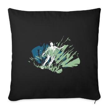 Fußball Cooles Design für echte Fußballspieler - Sofakissenbezug 45 x 45 cm - Schwarz - Vorne