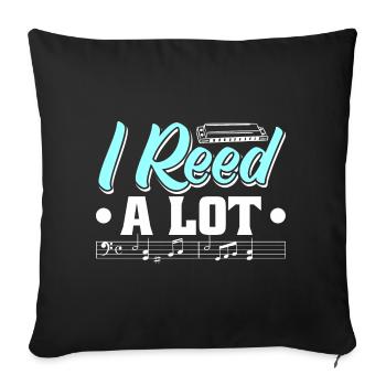 Harmoniciste Harmoniciste Orgue à bouche - Housse de coussin décorative 45 x 45 cm - noir - Devant