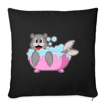 Baignoire de bain à sceller - Housse de coussin décorative 45 x 45 cm - noir - Devant