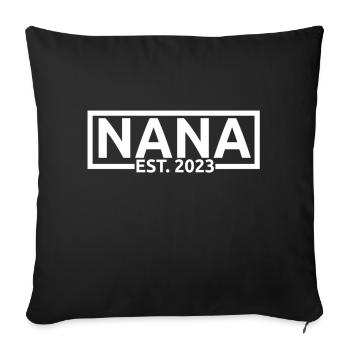 Nana Est 2023 Nouvelle grand-mère à promouvoir - Housse de coussin décorative 45 x 45 cm - noir - Devant