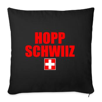 Hopp schwiiz - Sofa pillowcase 17,3'' x 17,3'' (45 x 45 cm) - black - Front
