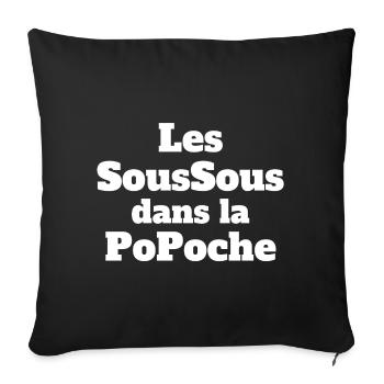 argent, gagner de l'argent, gagner au loto - Housse de coussin décorative 45 x 45 cm - noir - Devant
