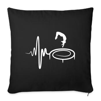 Trampoline Child - Sofa pillowcase 17,3'' x 17,3'' (45 x 45 cm) - black - Front