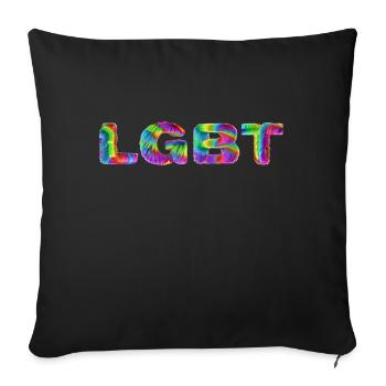 LGBT - Sofa pillowcase 17,3'' x 17,3'' (45 x 45 cm) - black - Front