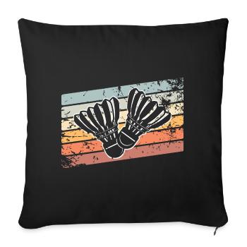 Badminton Federball - Sofa pillowcase 17,3'' x 17,3'' (45 x 45 cm) - black - Front