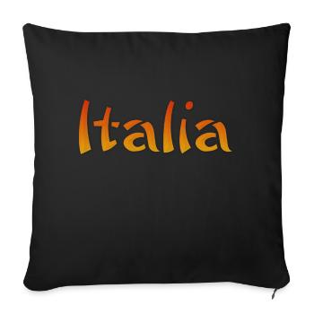 Italia Text - Sofakissenbezug 45 x 45 cm - Schwarz - Vorne
