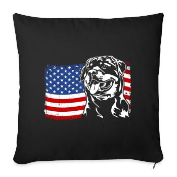 Rottweiler America Flag Dog Dogs Wilsigns - Sofa pillowcase 17,3'' x 17,3'' (45 x 45 cm) - black - Front