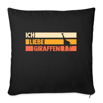 Giraffe Giraffen - Sofakissenbezug 45 x 45 cm - Schwarz - Vorne