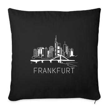Frankfurt Skyline Design Hessen - Sofakissenbezug 45 x 45 cm - Schwarz - Vorne