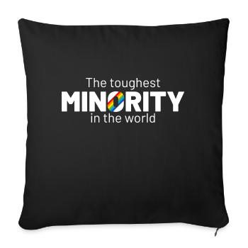 The toughest minority gay flag in white - Sofa pillowcase 17,3'' x 17,3'' (45 x 45 cm) - black - Front