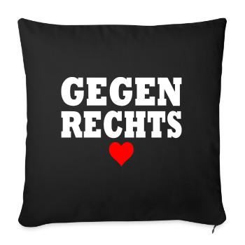 Gegen rechts - Sofakissenbezug 45 x 45 cm - Schwarz - Vorne