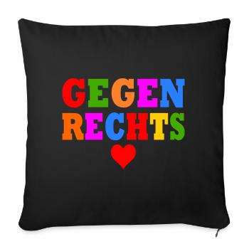 Gegen rechts - Sofakissenbezug 45 x 45 cm - Schwarz - Vorne