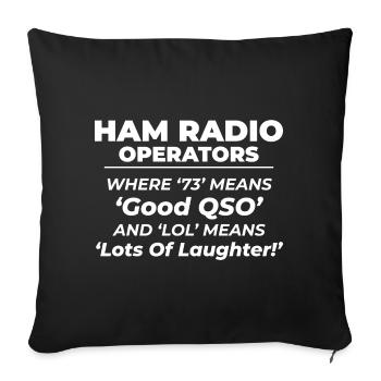 Opérateurs radioamateurs Dicton drôle - Housse de coussin décorative 45 x 45 cm - noir - Devant
