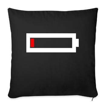 Battery empty - Sofa pillowcase 17,3'' x 17,3'' (45 x 45 cm) - black - Front