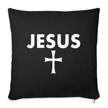 Croix de Jésus - Housse de coussin décorative 45 x 45 cm - noir - Devant