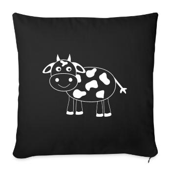 Cow - Sofa pillowcase 17,3'' x 17,3'' (45 x 45 cm) - black - Front