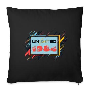 40th Birthday 1984 Limited Edition - Sofa pillowcase 17,3'' x 17,3'' (45 x 45 cm) - black - Front