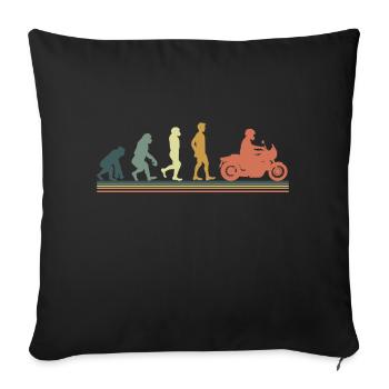 Evolution moto - Housse de coussin décorative 45 x 45 cm - noir - Devant