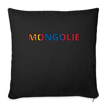 Drapeau Mongolie - Housse de coussin décorative 45 x 45 cm - noir - Devant