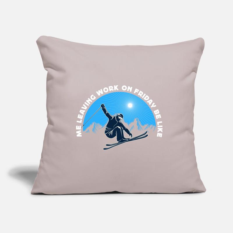 Leaving Work on Friday, Skiing, Slopes, Mountains Sofa pillowcase 17,3'' x 17,3'' (45 x 45 cm)