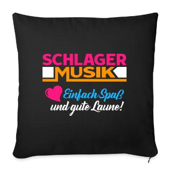 Einfach Spaß und gute Laune - Sofakissenbezug 45 x 45 cm - Schwarz - Vorne