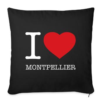 I LOVE MONTPELLIER - Sofa pillowcase 17,3'' x 17,3'' (45 x 45 cm) - black - Front